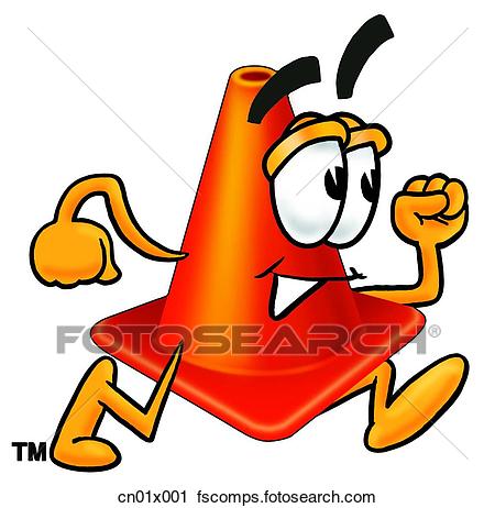 450x462 Clipart Of Construction Safety Cone Running Cn01x001