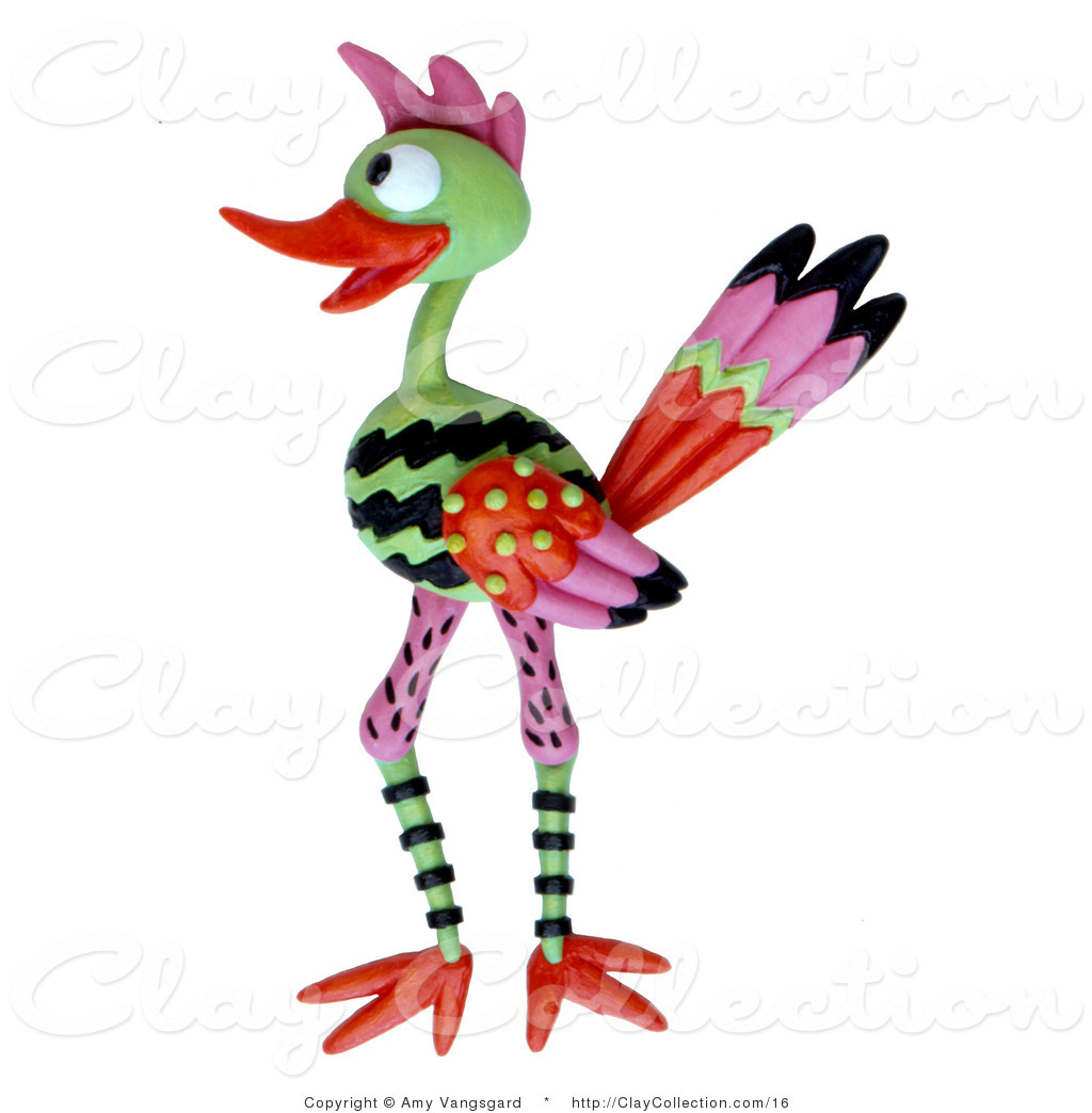 1024x1044 Clay Illustration Of A Patterned Road Runner By Amy Vangsgard