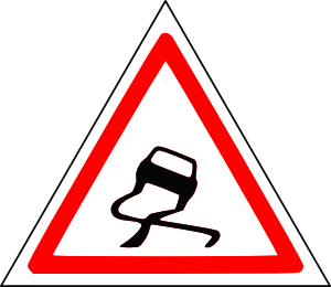 300x260 Slippery Road Clip Art