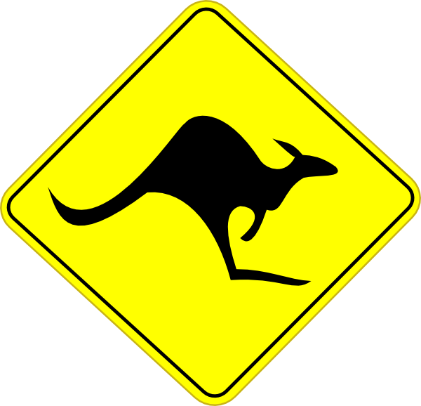 600x578 Kangaroo Road Sign Clip Art