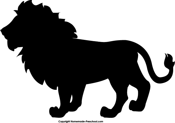572x404 White Lion Clipart Silhouette