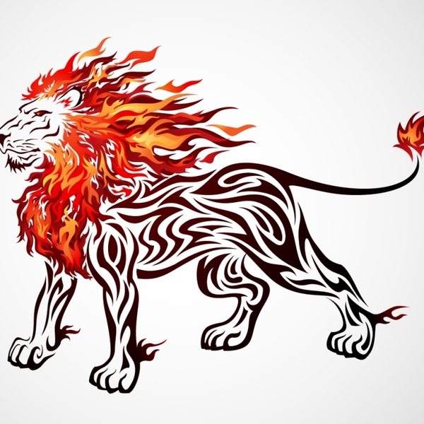600x600 Free Lion Vector On Fire I Just Want The Head And Flaming Mane