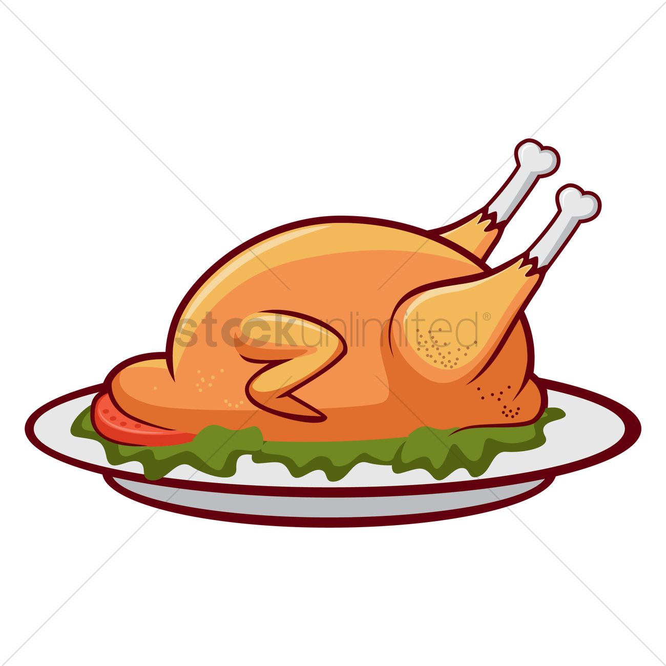 1300x1300 Roast Chicken Vector Image