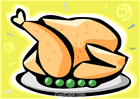 480x338 Roast Chicken Royalty Free Vector Clip Art Illustration Vc009319
