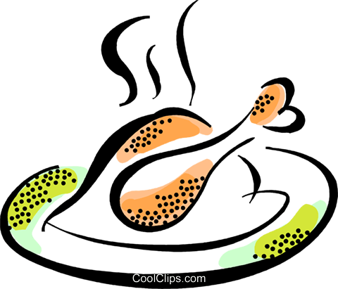 480x411 Roasted Chicken Royalty Free Vector Clip Art Illustration