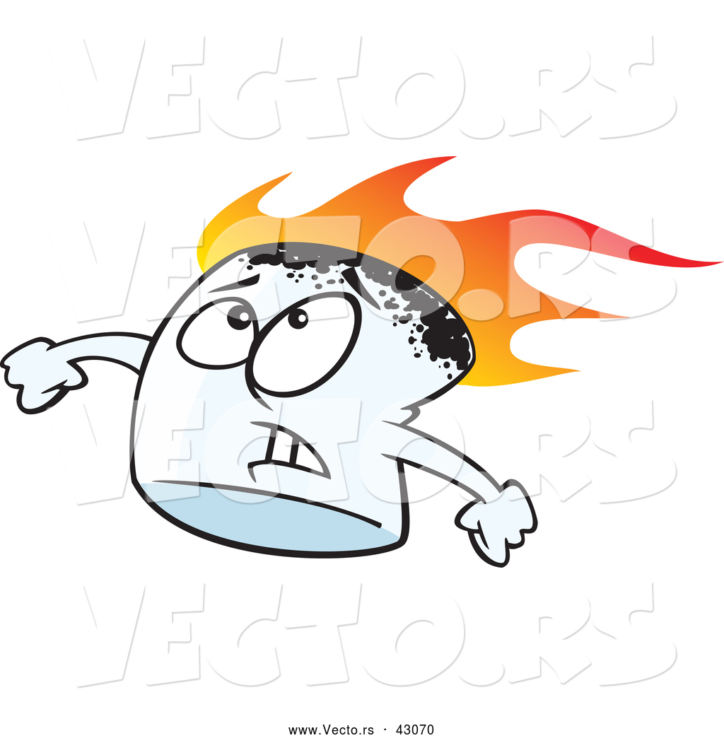 1024x1044 Vector Of A Roasting Cartoon Marshmallow With Worried Look On His