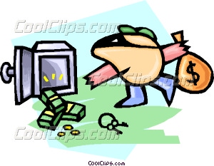 300x233 Cartoon Robber Vector Clip Art