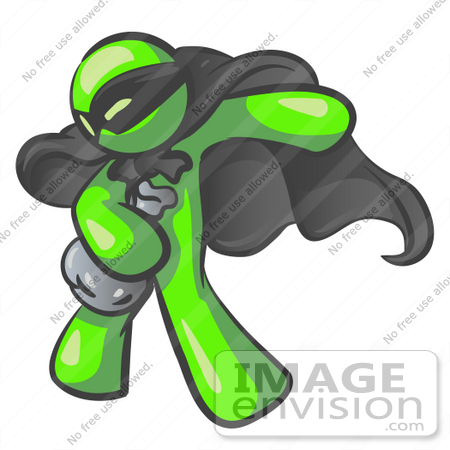 450x450 Clip Art Graphic Of A Lime Green Guy Character Robber