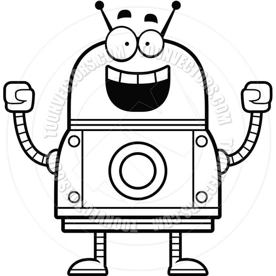 940x940 Robot Clipart Black And White