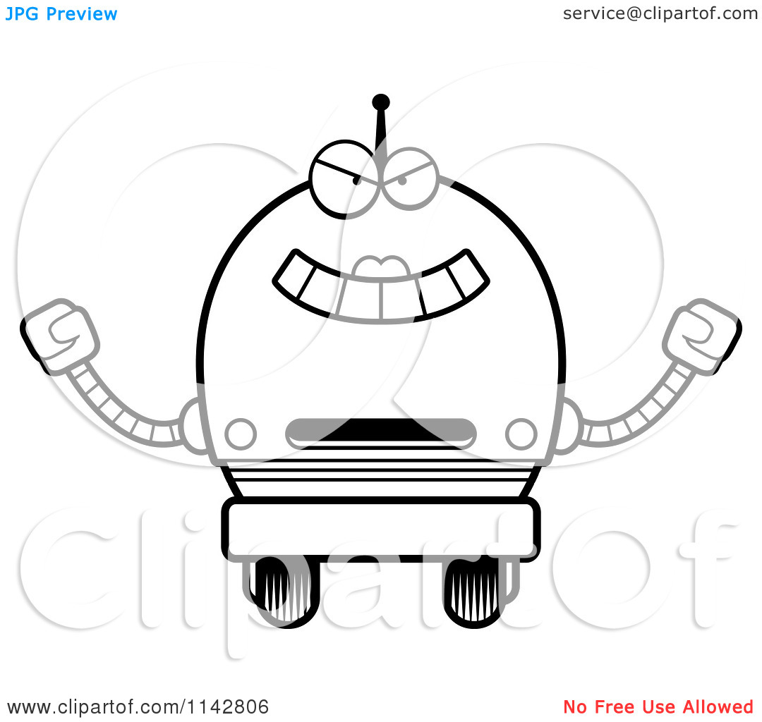 1080x1024 Robot Black And White Clipart