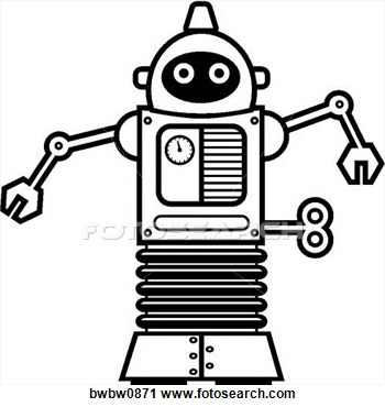 350x370 Robot Border Clip Art