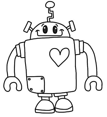 413x450 Free Robot Clipart Black And White