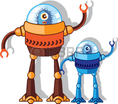 450x395 Robot Helper Vector Illustration Clip Art Image File Royalty Free