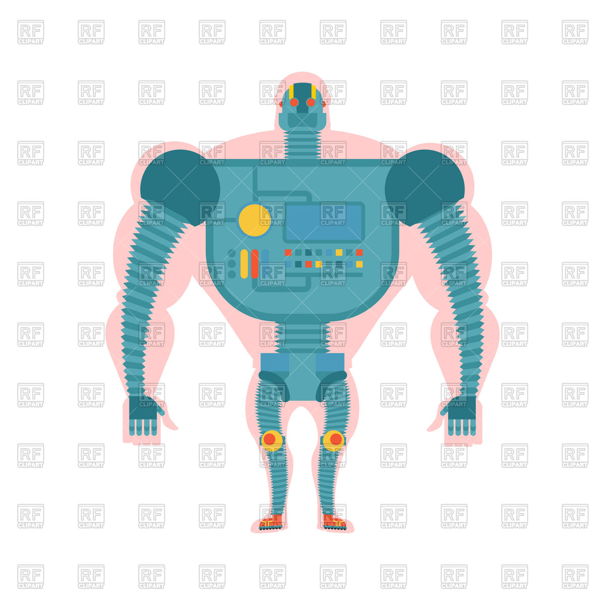 1200x1200 Bio Robot Structure. Man With Cybernetic Exoskeleton. Royalty Free