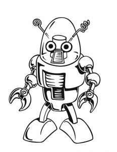 232x300 Robot Coloring Pages Funnycrafts