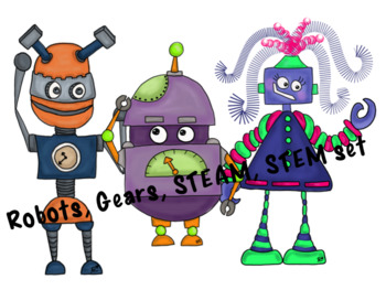 350x263 Robots And Gears Clipart Set Hand Drawn By Talented Kid Zone Tpt