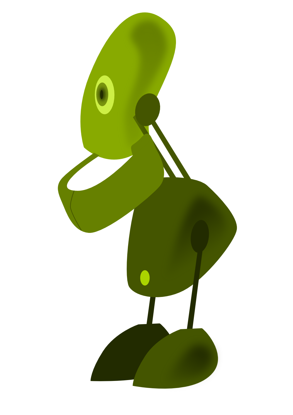 999x1413 Clip Art Robot Green Geometry