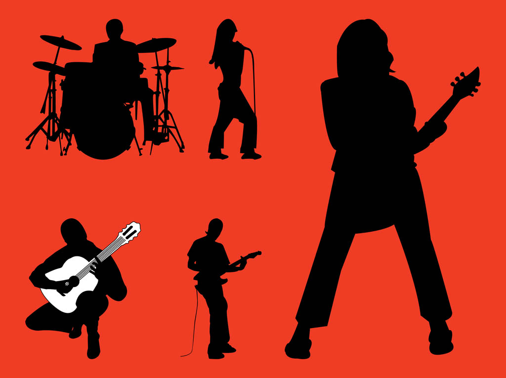 1024x765 Rock Band Silhouettes Graphics