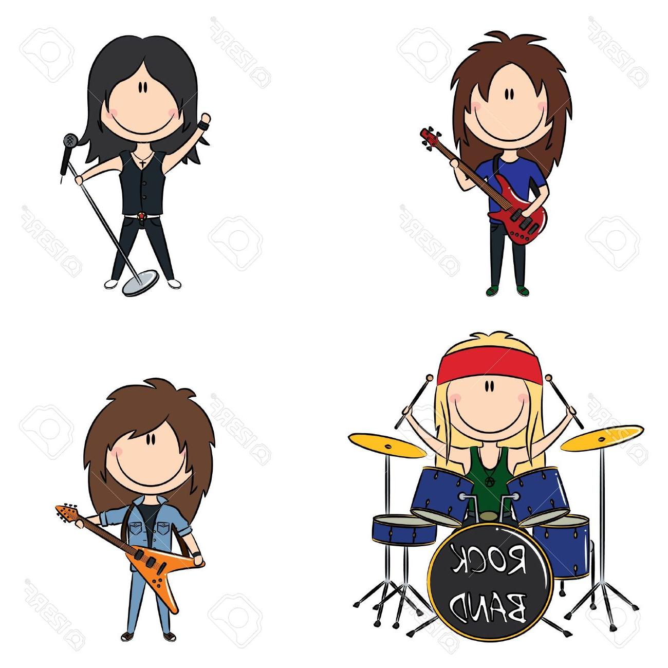 1300x1300 Best Hd Funky Kid Rock Band Colored Image Stock Vector Cartoon Cdr