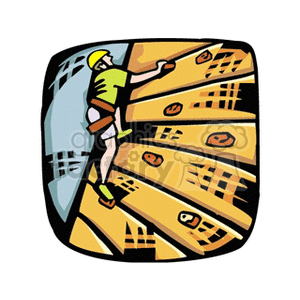 300x300 Royalty Free Rock Climbing Wall 167822 Vector Clip Art Image