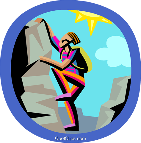 474x480 Rock Climbing Royalty Free Vector Clip Art Illustration Vc002560