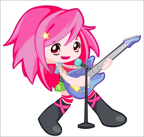 500x475 Girl Rockstar Clipart