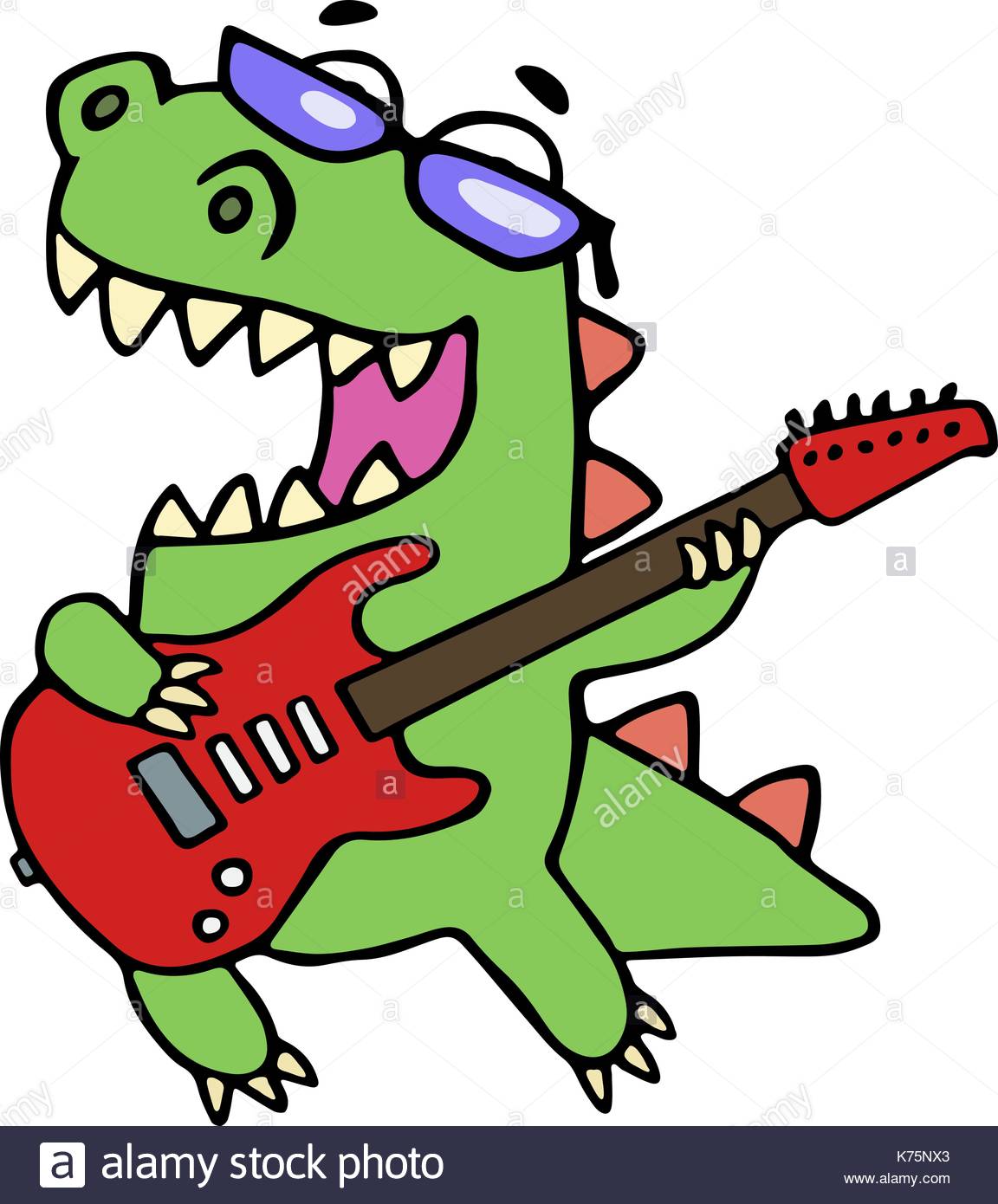 1152x1390 Rock Star Dinosaur Playing The Electric Guitar Vector