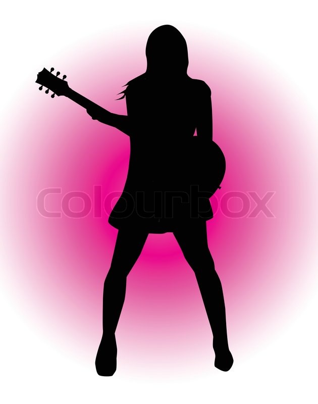 630x800 Girl Guitarist Stock Vector Colourbox