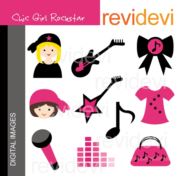 600x600 Female Rock Star Clipart