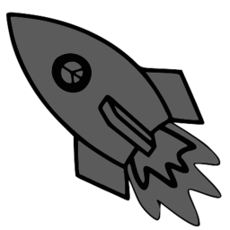 256x256 Rocket Clipart Grey Image