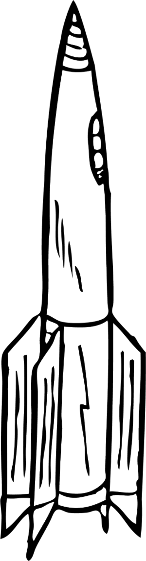 300x1146 Black Amp White Clipart Rocket Clipart Black And White Gallery