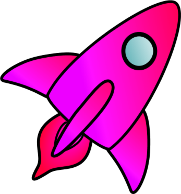600x640 Pink Clipart Rocket