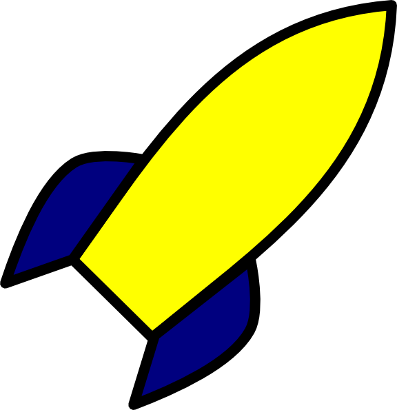 576x595 Rocket Blue Yellow Clip Art