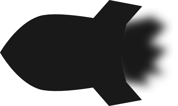 600x358 Black And White Rocket Clip Art