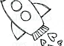 207x150 Rocket Ship Outline Wallpaper Download