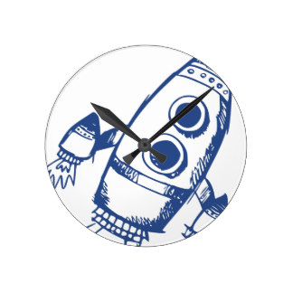 324x324 Rocket Ship Wall Clocks Zazzle