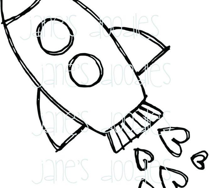 678x600 To Print Rocket Ship Outline 53 On Drawing With Rocket Ship