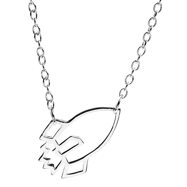 600x600 Rocket Ship Silver Necklace