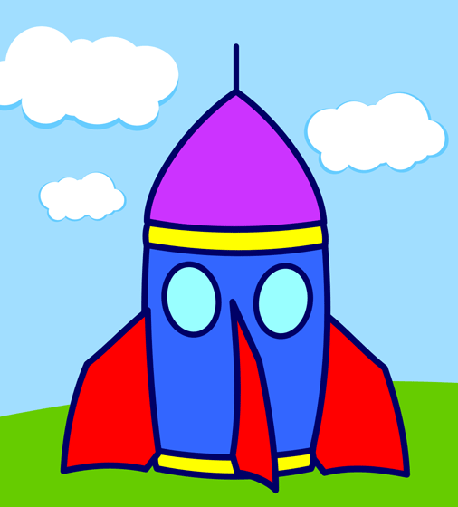 506x560 Cartoon Rocket Ship