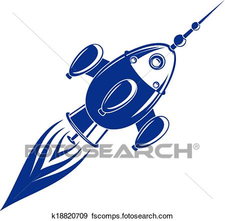 450x442 Clip Art Of Rocket Zooming Through Space K18820709