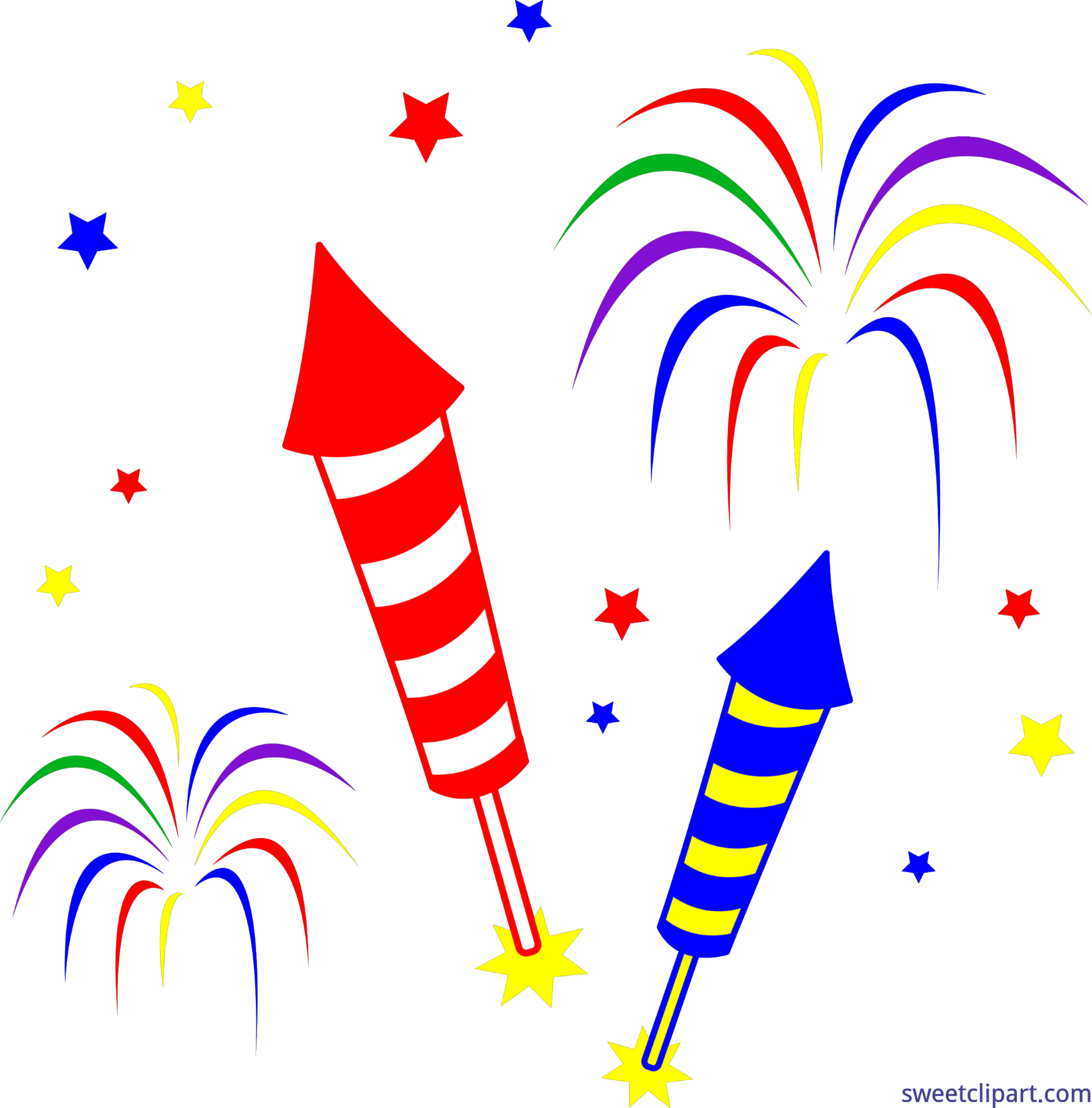 7358x7466 Fireworks Rockets Clip Art