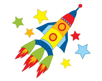 340x270 Rocket Clipart Colorful