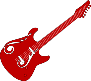 299x267 Red Guitar Clipart