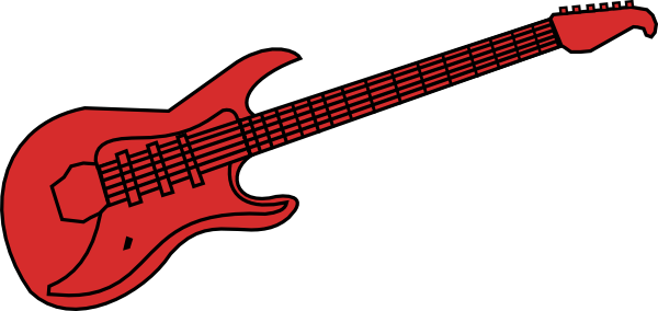 600x284 Red Guitar Clipart