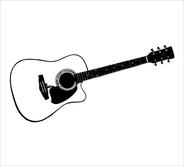 600x541 Acoustic Guitar Clipart