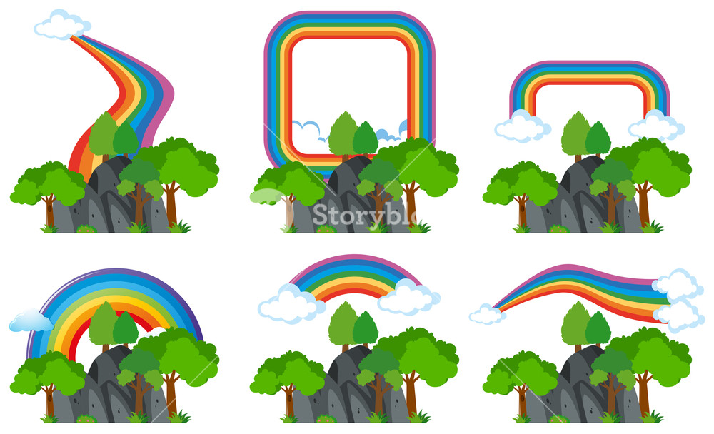 1000x608 Rainbows Over The Rocky Mountains Illustration Royalty Free Stock