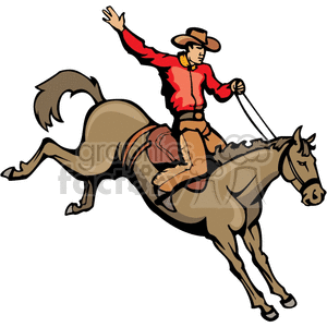 300x300 Royalty Free Rodeo Cowboy 374209 Vector Clip Art Image