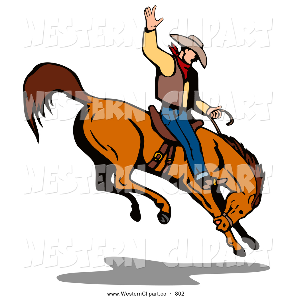 1024x1044 Western Clip Art Of A Rodeo Cowboy Riding A Horse To The Right By
