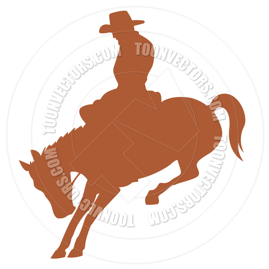 940x940 Cartoon Rodeo Horse Rider Vector Illustration By Clip Art Guy