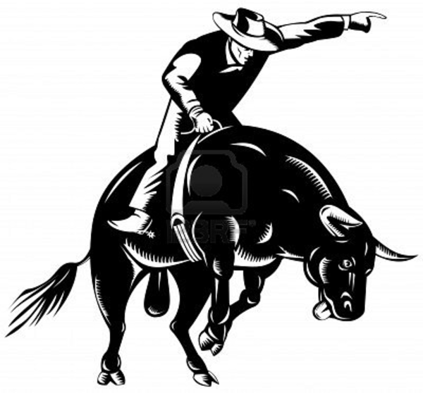 600x558 Clipart Rodeo With Bulls